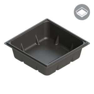 50 Gallon Reservoir, Black, Square