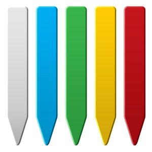 Grow1 Plant Stake Labels White, Blue, Green, Yellow, Red (1000 pieces)